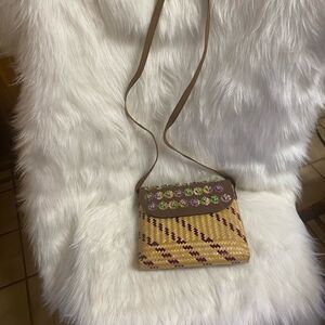 NWOT Woven Wicker Crossbody Purse/Handbag